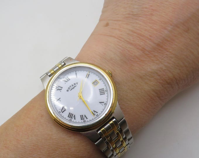 Vintage Rotary watch / two tone watch / Swiss watch / vintage gents Watch / watch / vintage sport  / gift for him d6