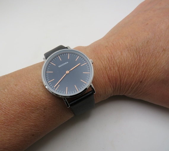 Blue dial Watch /  sports watch /  Quartz watch / gents Dress Watch /  fashion Watch / Gift for him (s8)