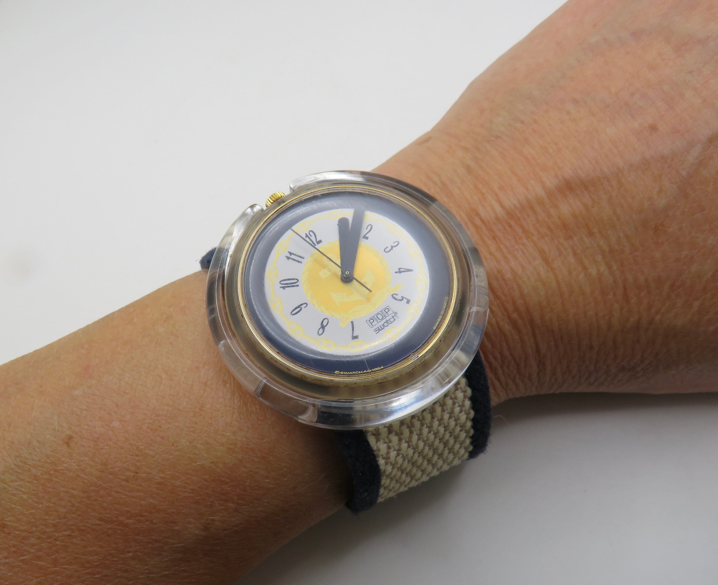 Vintage pop swatch / Nautical swatch / vintage 90s Watch / anchor ...