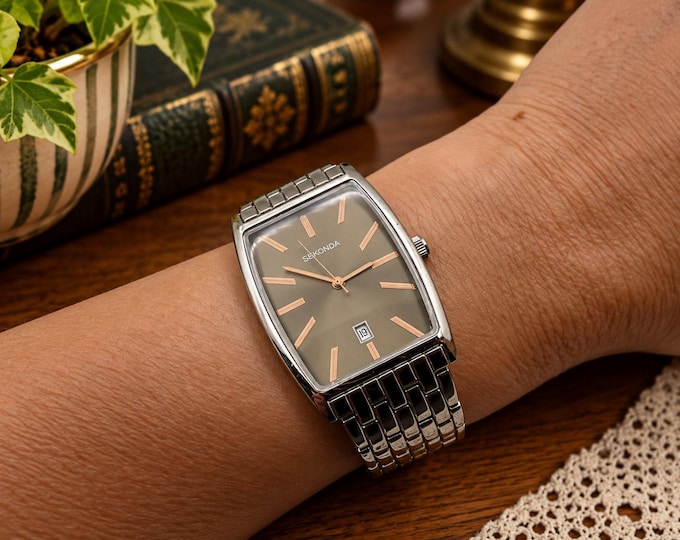 Sekonda Quartz Watch, Rose Gold & Silver Dial, Gents Dress Watch s7