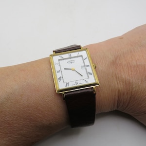 Vintage rectangle watch / Rotary tank Watch / 7.8" wrist max  / gold watch / quartz watch / retro watch / watch  / vintage mens watch R17