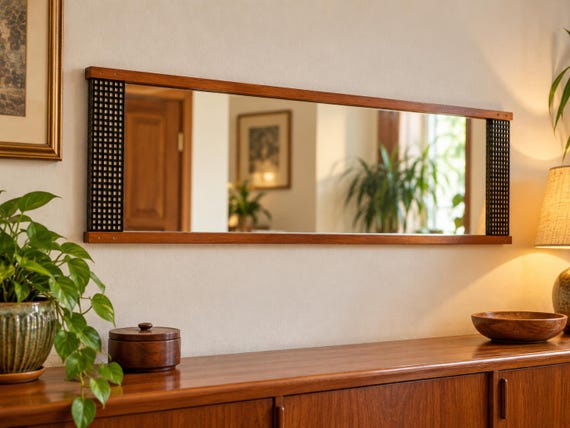Vintage Danish Mid Century teakwood mirror by SL Schön / GERMANY / teak Framed Mirror 1960s / West Germany