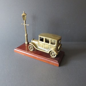 vintage Brass car / On Stand Solid And Heavy /  / figurine || vintage solid brass || very heavy/  KITSCH