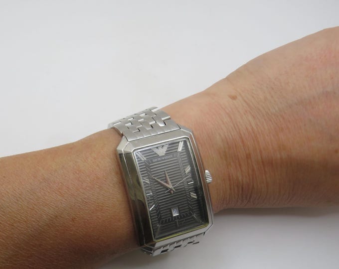 vintage watch / Armani  sports dress watch  / gift for him / black dial Watch / vintage Watch / vintage / u16