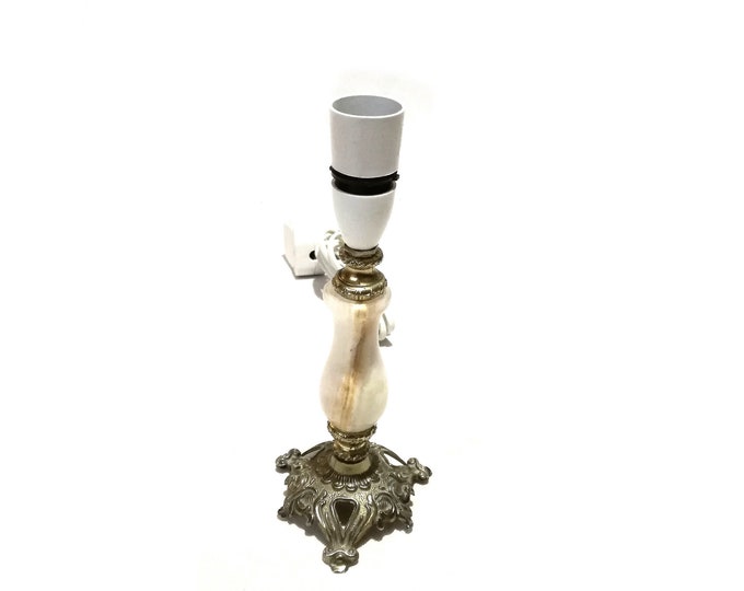 vintage light / marble / made in England /  Desk light / Table Lamp working / Vintage / lighting uk 3 pin plug (RB)