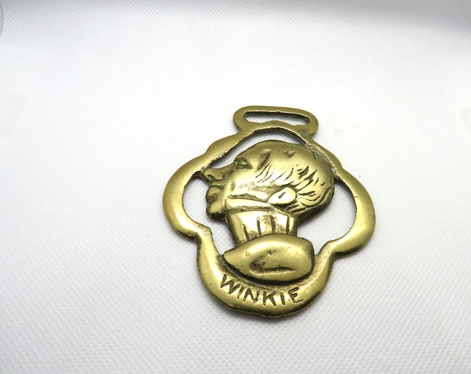 vintage Brass Winkie / bar Vintage pub / horse medallions /  / horse brass vintage solid brass  KITSCH