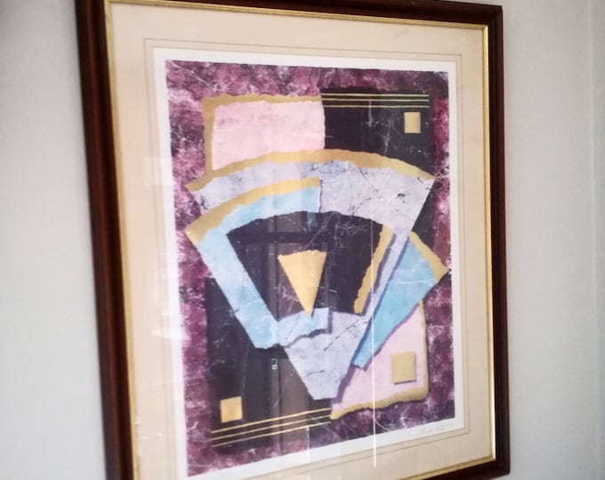 Steven Norte Art / 80s Large artwork / Collage I / Textured Artwork / by Steven Norte / SIGNED vintage ART /  vintage art /