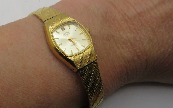 vintage rotary gold watch / 6.3" wrist size / vin… - image 7