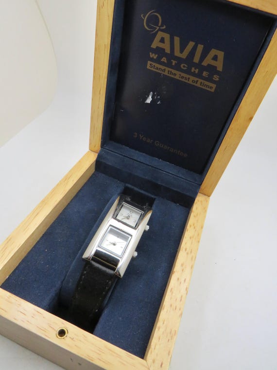 Vintage Avia Rectangle Dual Time Watch, Ladies Quartz (2000s)