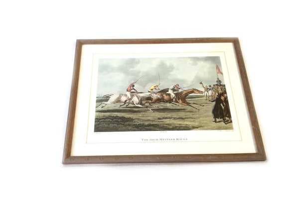 Vintage old print / Horse Racing /  The High Mettled Racer /  By Henry Alken