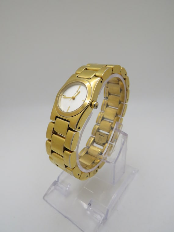 Dkny white and gold watch sale