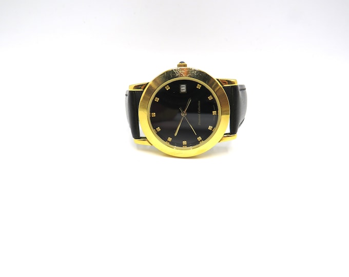 Vintage dress date gold watch / quartz watch / diamond dial watch / vintage gents Watch / watch / vintage sport  / watch / mens watch