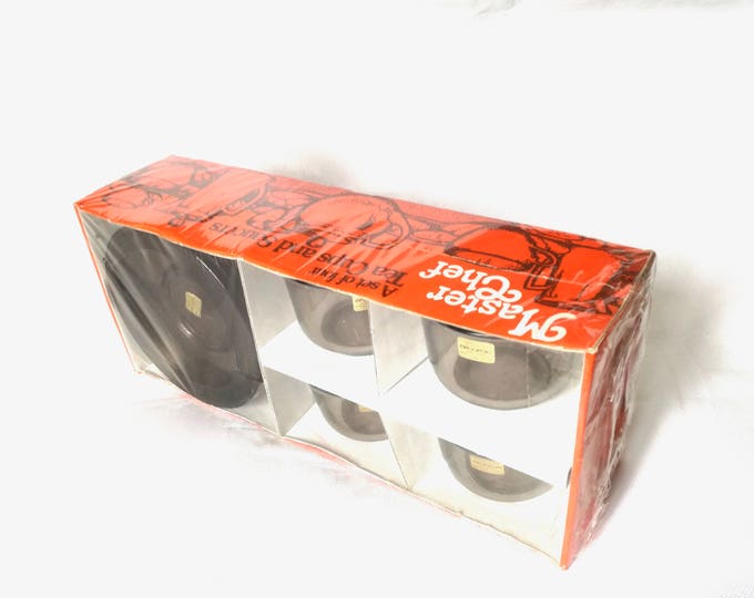Brown Smoked Glass set / Master chef edition / Tea Cups & Saucers / sealed