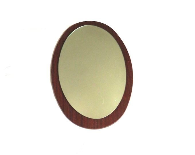 VINTAGE rose teak mirror Retro Scandinavian Teak / Dark teak Framed Mirror / 1960s / retro home decor / teak mirror / retro teak 2