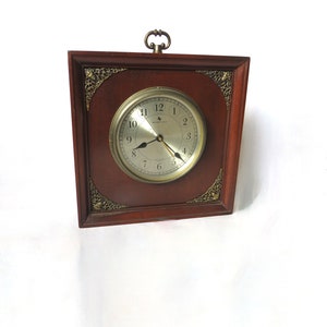 vintage clock milford guild clock vintage wall clock / 60s / Square  clock / vintage /  Working clock /