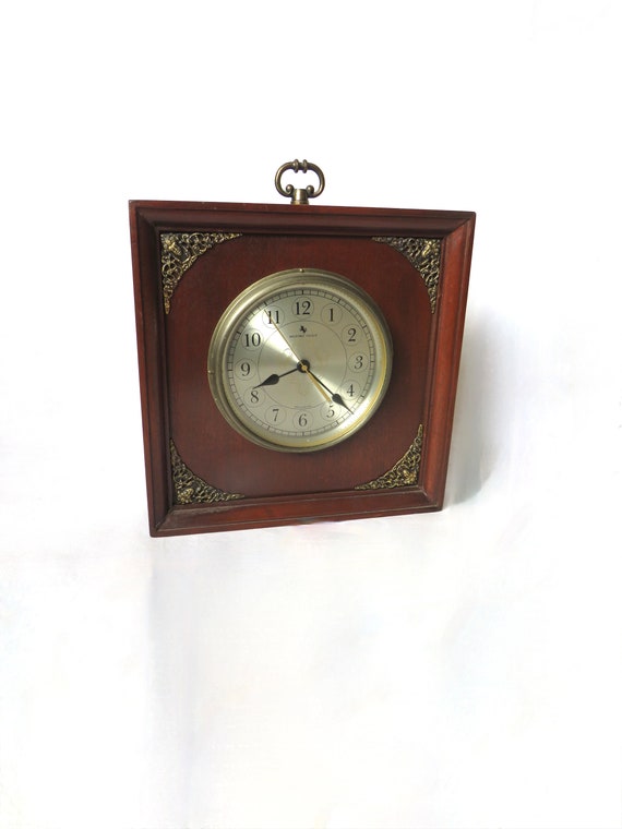 vintage clock milford guild clock vintage wall clock / 60s / Square  clock / vintage /  Working clock /