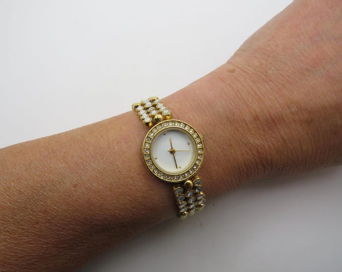 Vintage cocktail watch / Avon Quartz watch / gold watch / wrist size 6.8" / womens Watch /  Gift for her (x6)