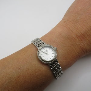 Vintage Diamond Rotary dress watch 6.8&quot; wrist size / gold Quartz watch /  Swiss Watch /  Womans Watch /  Gift for her (G1)