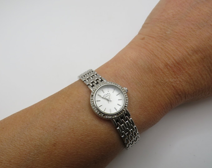 Vintage Diamond Rotary dress watch 6.8" wrist size / gold Quartz watch /  Swiss Watch /  Womans Watch /  Gift for her (G1)