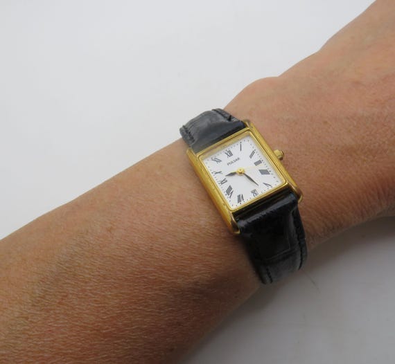 Vintage Pulsar Seiko Gold Watch: Rectangle Dial, OriginaL (Y13)