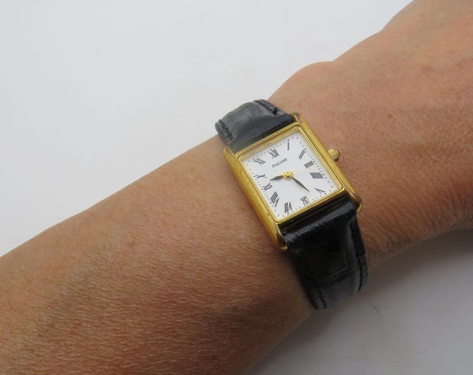 Rectangle watch / Pulsar dainty watch / vintage pulsar by seiko wrist watch / womans gold watch / vintage   / watch / ladies watch (y13)