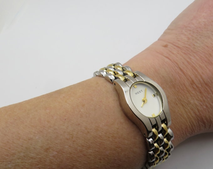 Vintage watch / Two tone watch /  Next Quartz watch / sports Watch / 6.9" wrist  ladies Watch /  Gift for her (i3)