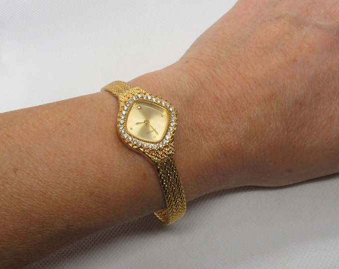 Vintage watch  / diamond dress watch /  Quartz watch / Ladies Dress Watch /  womans Watch /  Gift for her (T19)