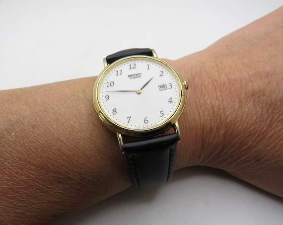 Vintage watch watch / seiko Gold plated dress watch / gold Quartz watch / gents Gold Plated seiko Dress Watch /  Watch /  Gift for him (s6)