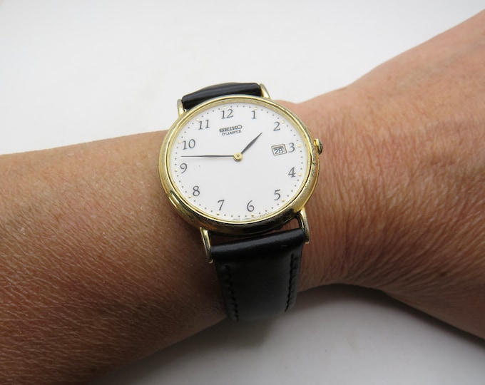 Vintage watch watch / seiko Gold plated dress watch / gold Quartz watch / gents Gold Plated seiko Dress Watch /  Watch /  Gift for him (s6)