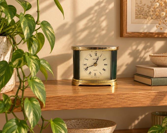 vintage small Mantle clock / carriage  clock / Metamec Clock / retro clock  /  Working clock / made in England