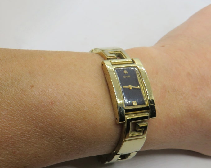 Vintage tank watch / Square dress watch / Guess gold Quartz watch / Ladies Gold Dress Watch /  ladies Watch /  Gift for her