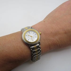Vintage YSL watch / designer watch / Swiss watch / 6" wrist /   stainless steel Watch / womens Watch /  Gift for her (e8)