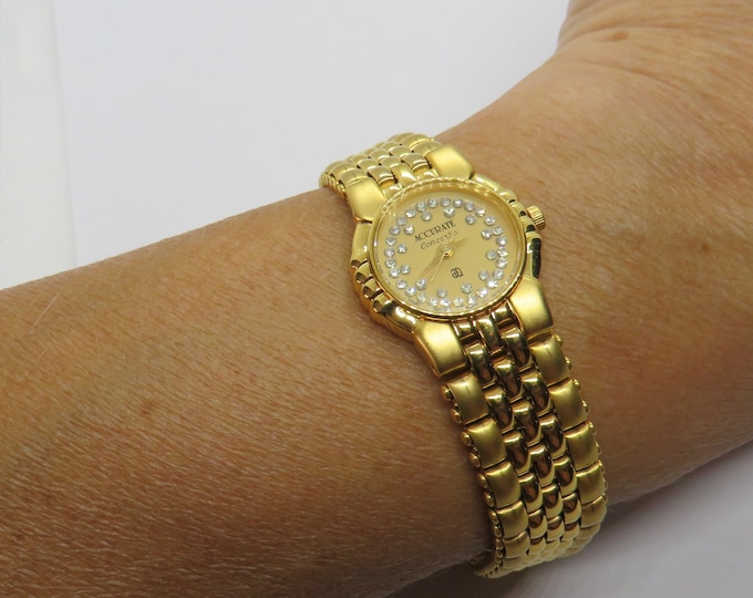 Vintage cocktail watch / diamond Accurate Quartz watch /  diamond watch /  womens Watch /  Gift for her (C16)