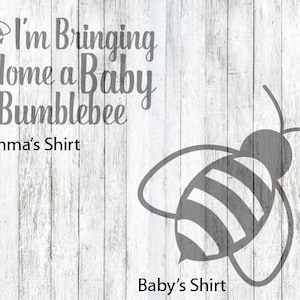 SVG-Datei, die nach Hause zu bringen, ein Baby Bumble Bee, Mama und Baby, T-Shirt-Design