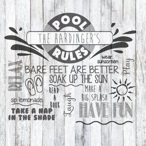 Pool Rules SVG File - Two Versions