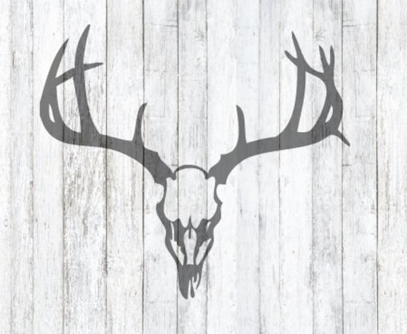 Download SVG Deer Skull and Antler File | Etsy