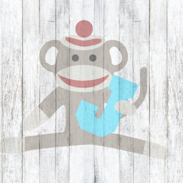 SVG Sock Monkey Initial