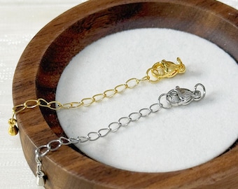 18K Gold Chain Extender | Necklace Bracelet Extension Chain with Lobster Clasp