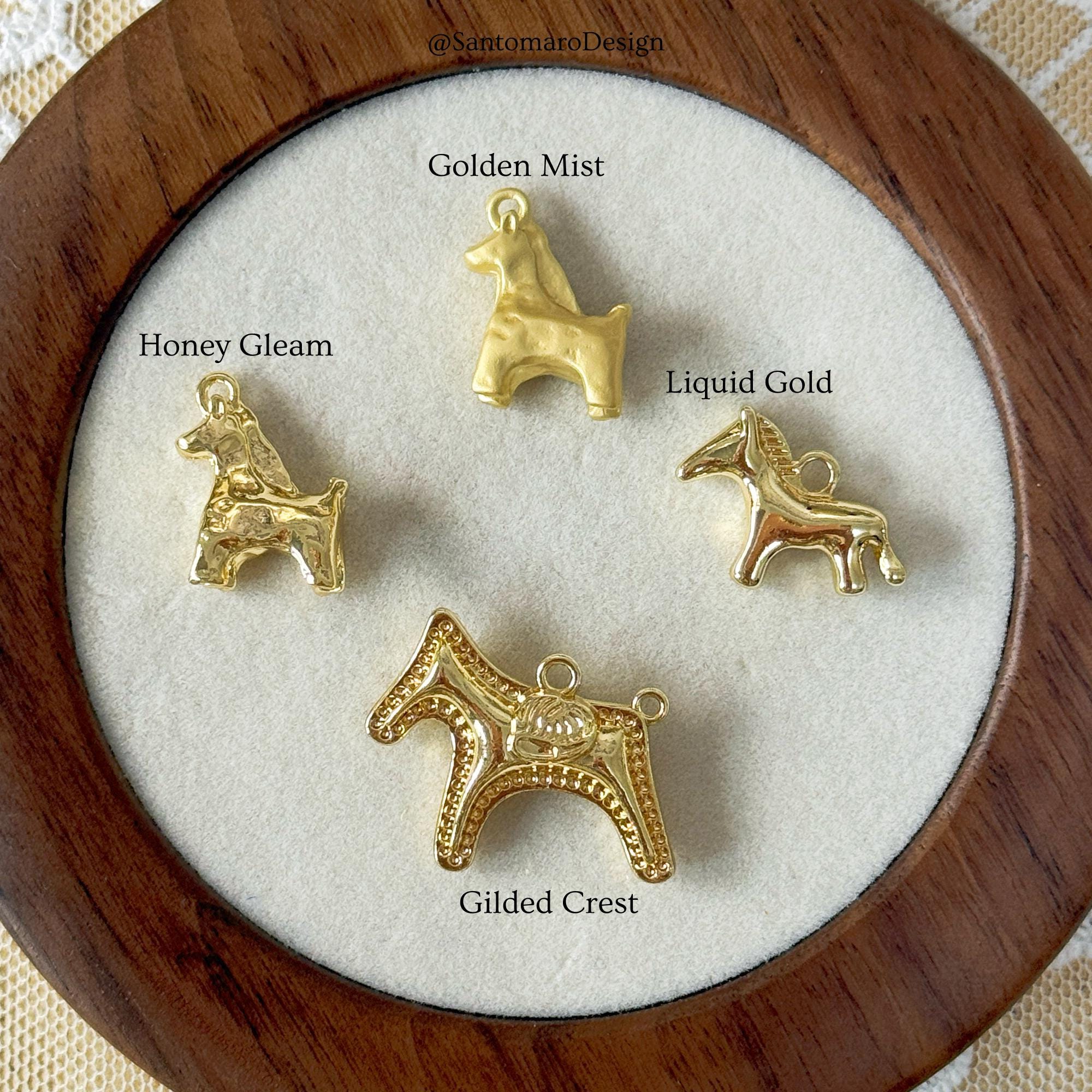 Pendentif Vintage Cheval Doré - Bijou Ancien Et élégant - Occasion