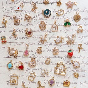 18K Gold Charms Collection | Dainty Copper Pendants for DIY Jewelry Making | Vintage Gold-Plated Charms for Necklaces, Bracelets & Earrings
