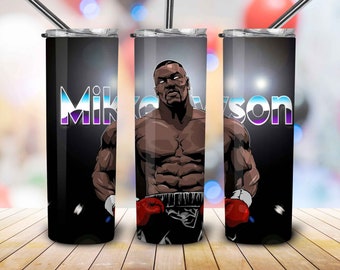Mike Tyson 20oz Skinny Tumbler Wrap Sublimation Design, Iron Mike Oversize, Champion Mike Tyson Graphic Png, Boxing Art, Digital Download