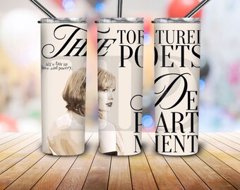 Taylor swiftie TTPD 20oz Skinny Tumbler Wrap Sublimation Design, The Tortured Poets Department Tumbler Png, Concert, Music, Digital Download