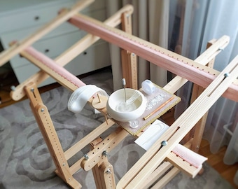 Tambour Embroidery Kit – Large Scroll Frame (24x39”) with Adjustable Trestle Stand & Luneville Hook for Beginners