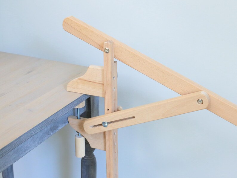 Embroidery table, Stand for Slate Frame, Needlework holder with adjustable tilt for hand embroidery tools for craft projects Gifts for mom image 5