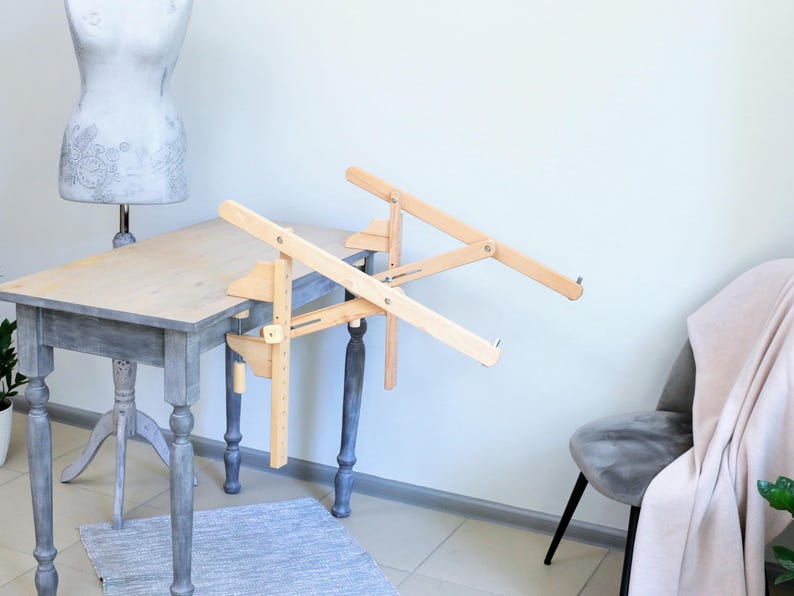 Embroidery table, Stand for Slate Frame, Needlework holder with adjustable tilt for hand embroidery tools for craft projects Gifts for mom image 2