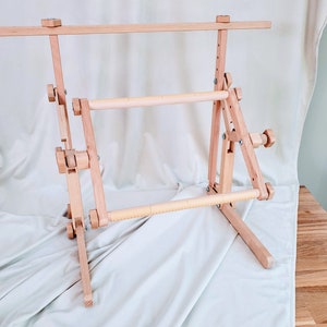 Cross Stitch easy clip Hoop & Embroidery Table Stand 14&quot; - 19&quot;, Adjustable scroll frame on Holder. Craft supplies - Christmas Gifts for mom