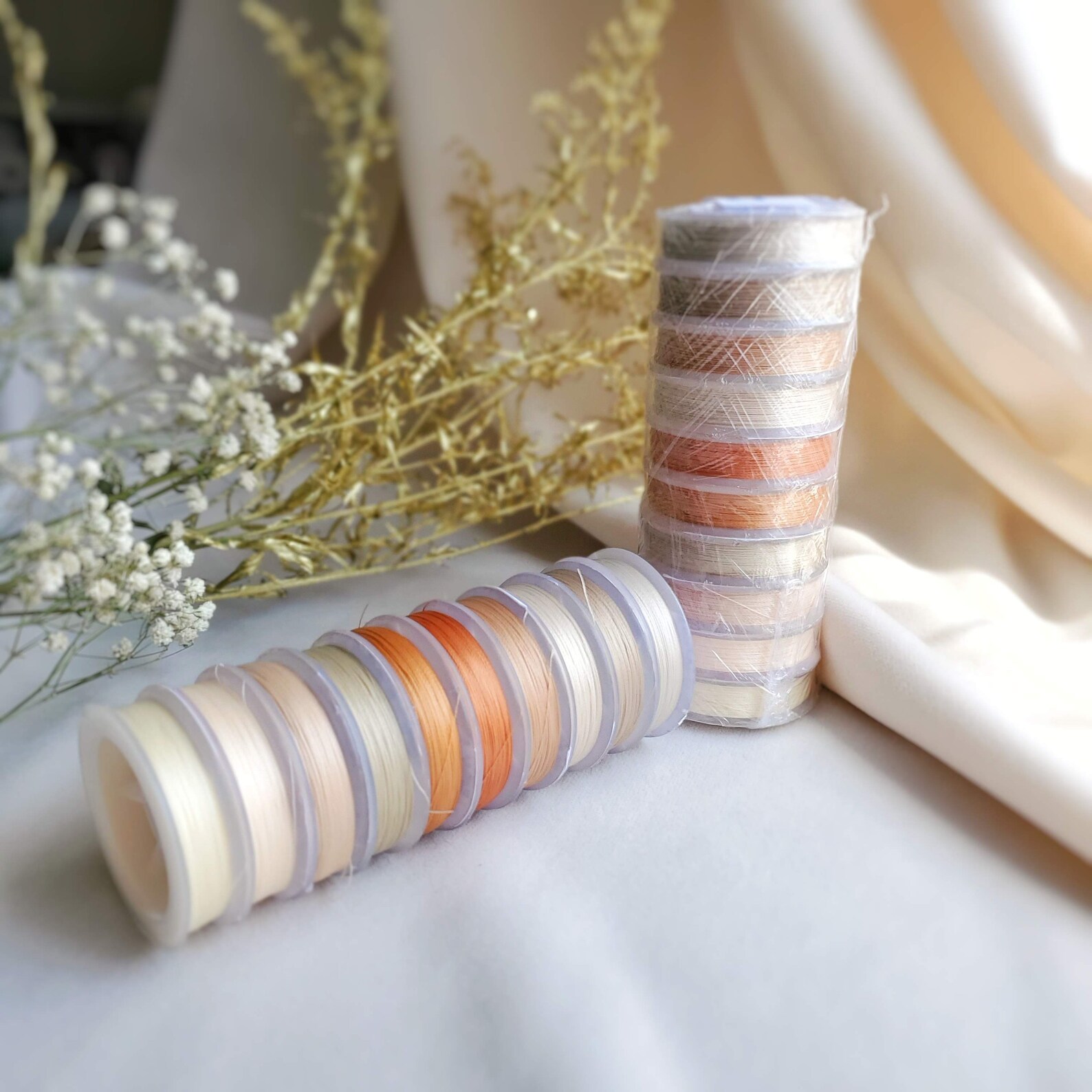 Beading Thread 10 bobbins Tytan100 set of different colors Etsy