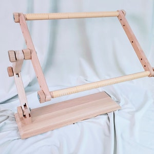 Cross Stitch embroidery easy clip frame on Stand 16&quot; (40cm) Height adjustable table stand scroll frame Craft supplies Gifts for grandma, mom
