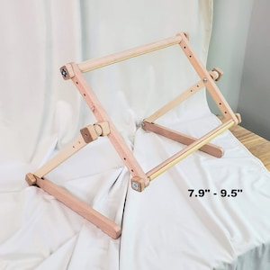 Adjustable Wood Scroll Frame 7.8" x 9.5" (20x24 cm) – Hands-Free Embroidery Hoop for Cross Stitch & Needlework, Craft supplies Gifts for mom