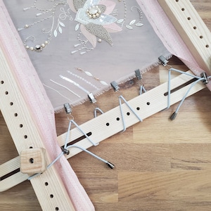 Side Tensioners for Embroidery Frames in a Set of Stretch Laces with 10 pcs. Cross Embroidery Hoop Clips
